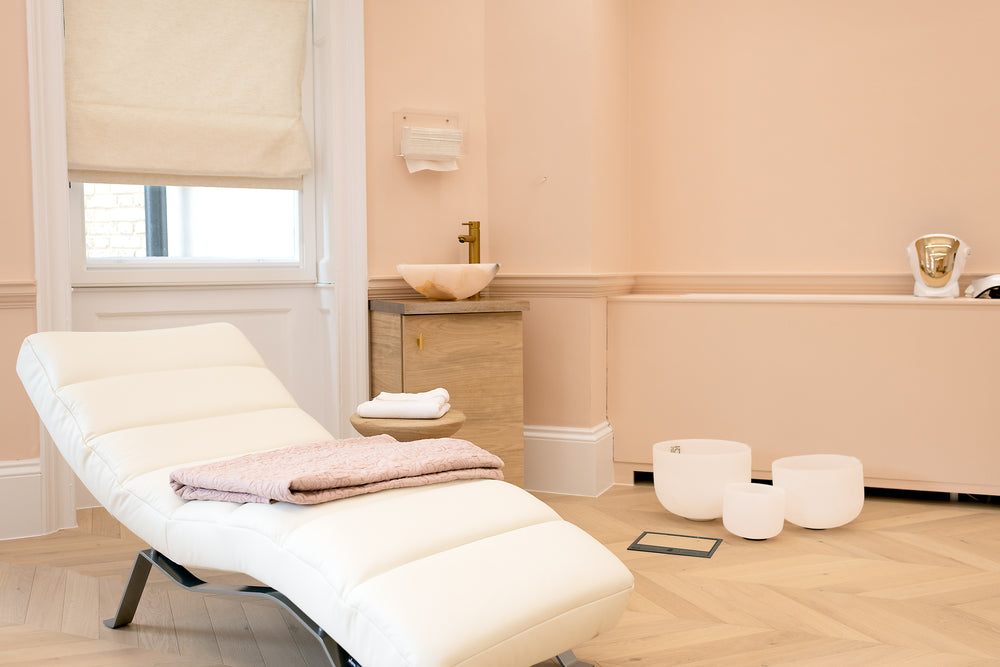 Comfortable treatment chair in a calm, luxury wellness treatment room at ila RegenX.